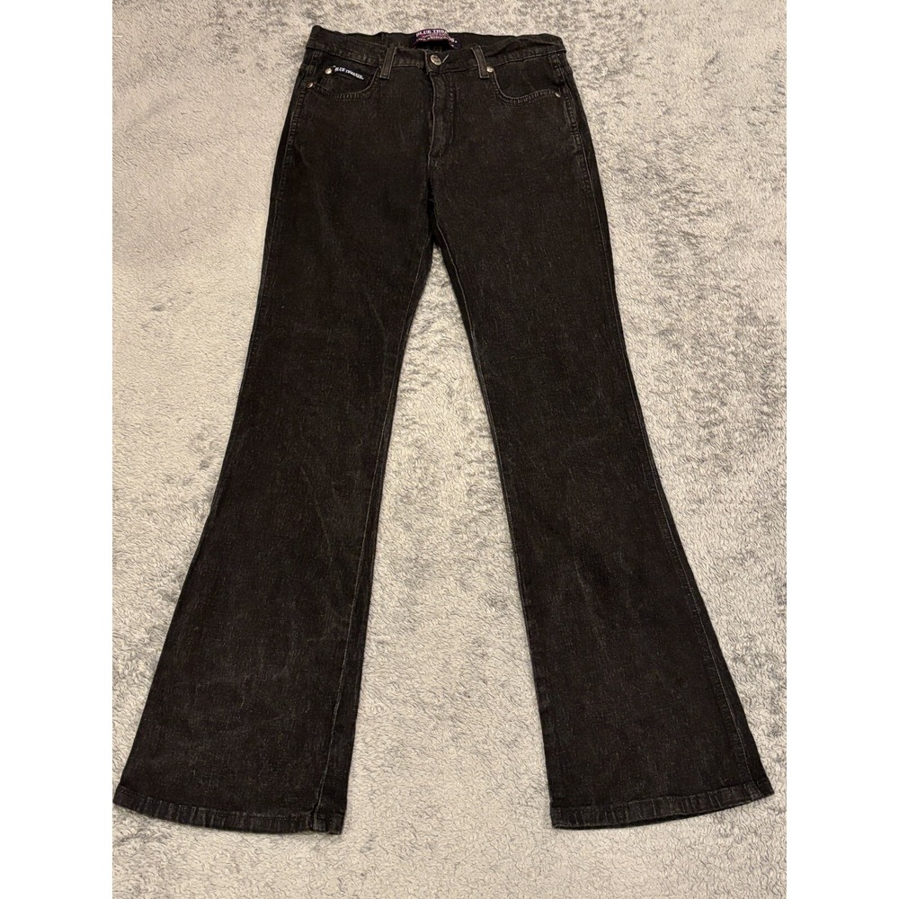 Blue Threads Jeans Womens 9/10 Black Denim Pants Flare Leg Dark Wash